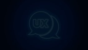 Glowing neon line UI or UX design icon isolated on black background. 4K Video motion graphic animation.
