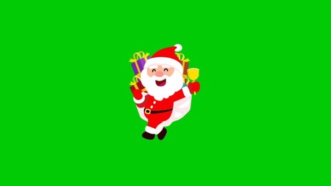 santa claus is dancing.  happy.  Merry Christmas greeting cards.  Christmas Day.  Santa Claus 3D animation.