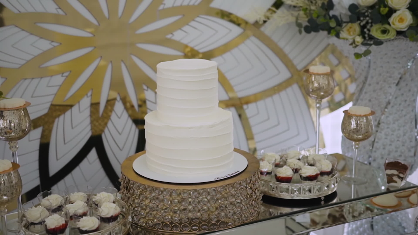 Two Tier Wedding Cake Stock Video Footage - 4K and HD Video Clips