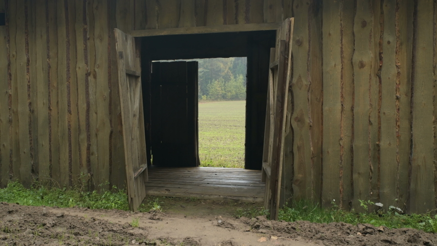 Old fashioned vintage wooden retro abandoned village countryside dacha house straw roof world war two World War II former USSR Belarus partisan CIS fight battle for freedom history historic
