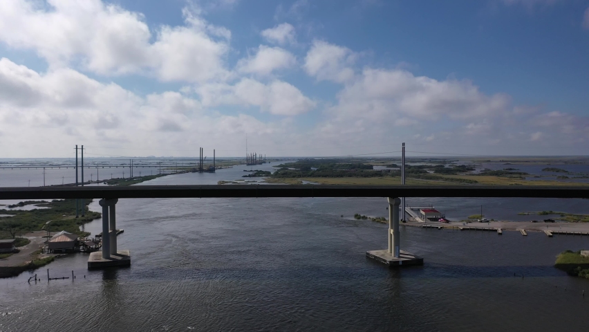 Leeville bridge over Lake Jesse in Louisiana