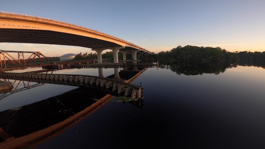 Train passes bridge over 
st. John
