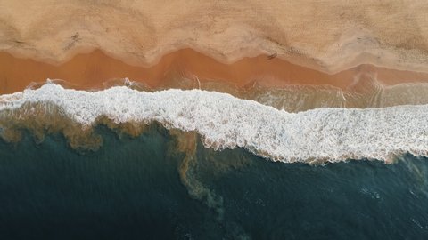 gorgeous view from the drone to the beach of Sri Lanka in sunny day with ocean of background 