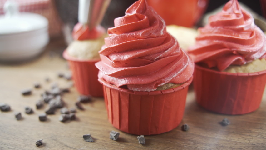 cherry cupcake cover with pink whipped