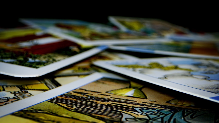 Spiritual Fortune Teller Tarot Cards  Royalty-Free Stock Footage #1063635262