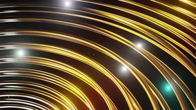 Seamless Loop Motion Background With Abstract Golden Lines