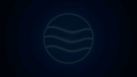 Glowing neon line Planet icon isolated on black background. 4K Video motion graphic animation.