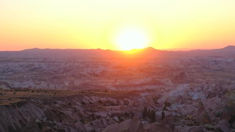 Sunset at Kizilcukur Valley, Cappadocia, Turkey. Cappadocia is very popular and famous place for tourist. Best attraction point and destination for travel tours.