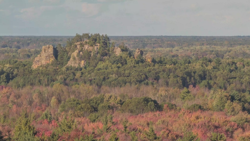 A Telelphoto 4K Timelapse Shot of Jagged Rock at Wisconsin
