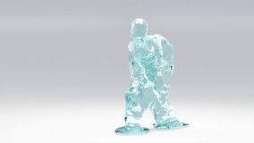 Water Monster Dancing, Hip Hop Dancing, isolated, 3d render, 