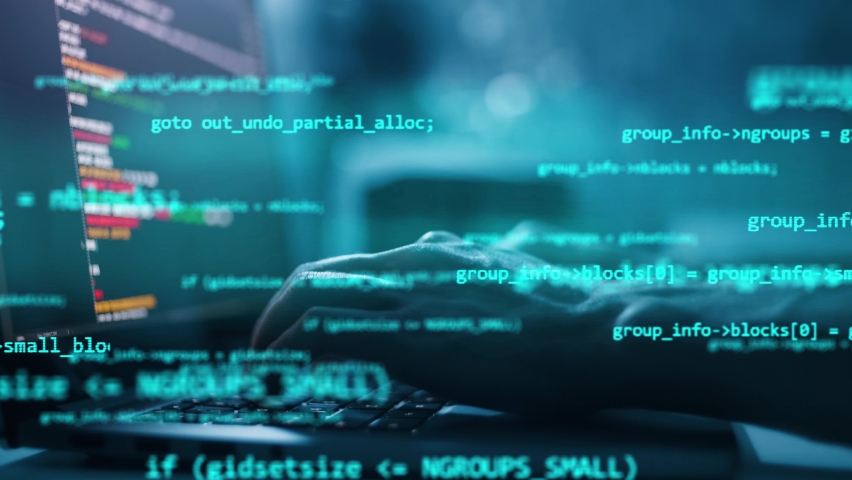 Close up hand of developing programming and coding technologies. Programmer hand typing on keyboard. Put on the wood table at night. Programmer concepts. Royalty-Free Stock Footage #1063669573