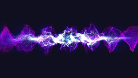Purple Audio Wave Glowing Particles Beat Animation Loop