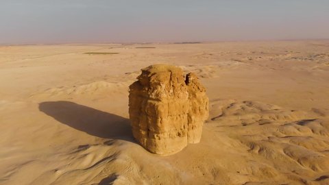 Judah rock (Devil's Thumb) outcrop geological landmark near Riyadh, Saudi Arabia
