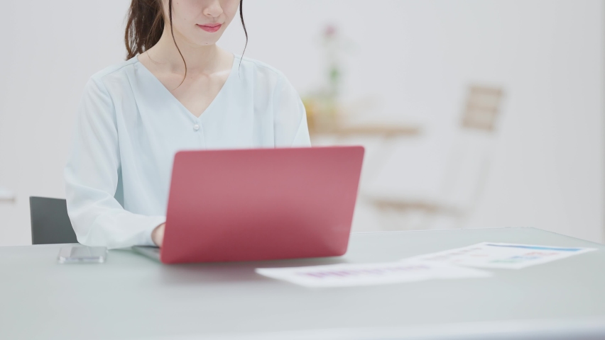 Young woman using a laptop