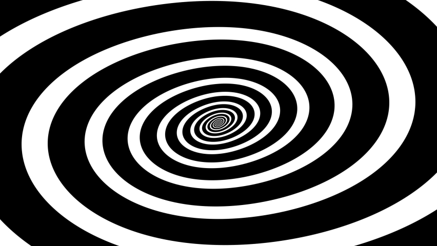 Moving through rotating spiral. Hypnosis concept in minimal style. Hypnotic optical illusion. Abstract background in black and white colors. Dizzy concentric pattern. Seamless loop animation. Royalty-Free Stock Footage #1063723234
