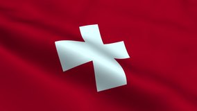 Swiss flag waving in a loop mode. Perfect footage for any background or led-wall. Apple ProRes
