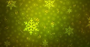 4K looping dark green animation in Christmas style. Colorful fashion clip with gradient stars, snowflakes. Movie for a cell phone. 4096 x 2160, 30 fps.
