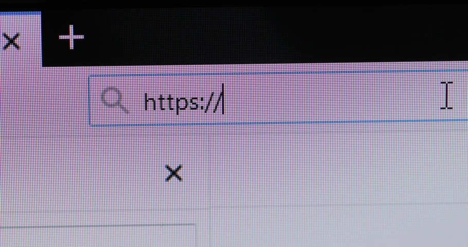 Web browser addres bar line blinking empty