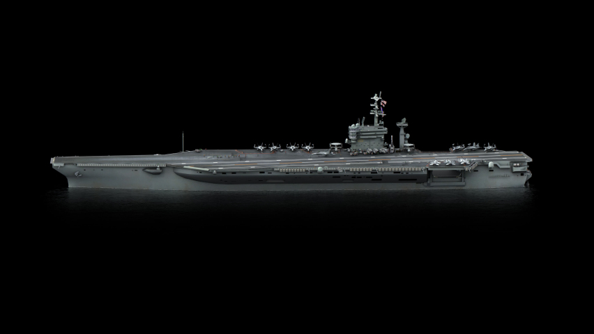 Demonstration of the aircraft carrier. High Quality seamless loop in 4k resolution,