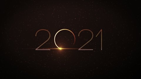Happy New Year 2021 video animation with dynamic particles