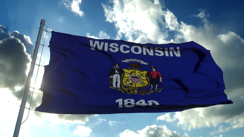 WISCONSIN FLAG Footage and Videos.