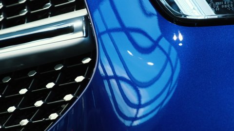 Radiator grille with chrome elements of the new car