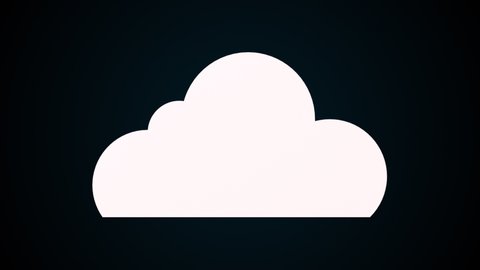 Computer generated rotation of 3d cloud on dark background. 3d rendering symbol of digital data storage