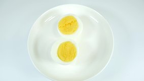 Boiled egg, close up video clip