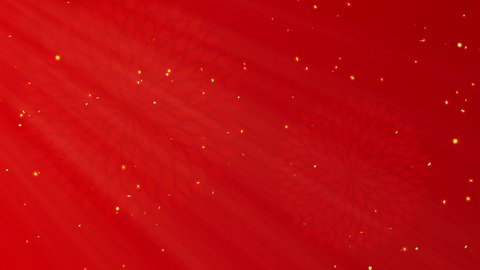 Chinese New Year,  Happy new year, Traditional lunar year background. Seamless 4K loop video animation with copy space. Abstract motion background shining gold confetti. Shimmering Glittering Particle