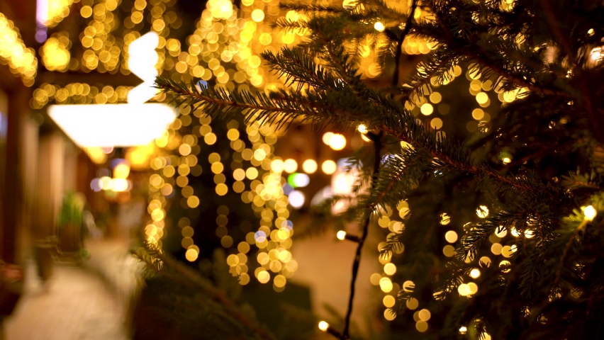The Christmas decoration on the street of Helsinki, Finland.