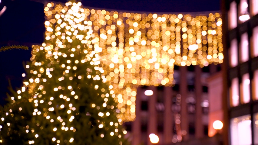 The Christmas decoration on the street of Helsinki, Finland.