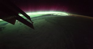 4k ProRess 422: Timelapse Aurora Borealis Over North America. From Northern Pasific Ocean, just South of Alaska to the Gulf of Mexico South of Florida.rom the International Space Station NASA.
