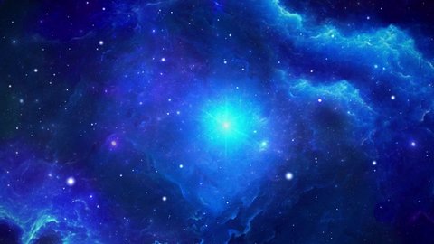 Dark Blue Space flight into star field birth and death star zone. 4K 3D Fly through space galaxy in universe space. Abstract Sci-fi Space, Galaxies, Nebulae, Stars. For Titles, Intro, Style and Scene.