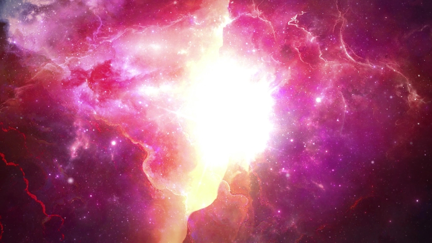 4K 3D Outer space animation Red Pink Space flight to Helix nebula eye of God in Deep Space. Flying star field in to flare light at center. Universe Space Loop background. Dust particles Clouds. | Shutterstock HD Video #1063831528