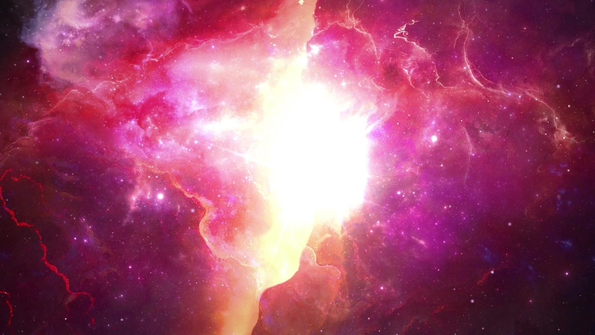 4K 3D Outer space animation Red Pink Space flight to Helix nebula eye of God in Deep Space. Flying star field in to flare light at center. Universe Space Loop background. Dust particles Clouds. | Shutterstock HD Video #1063831528