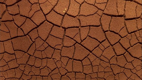 cracked soil in a desert drying out, timelapse. global climate change and drought. time lapse evaporation from soil. dry, cracked earth. increased temperatures, global warming, environment and ecology