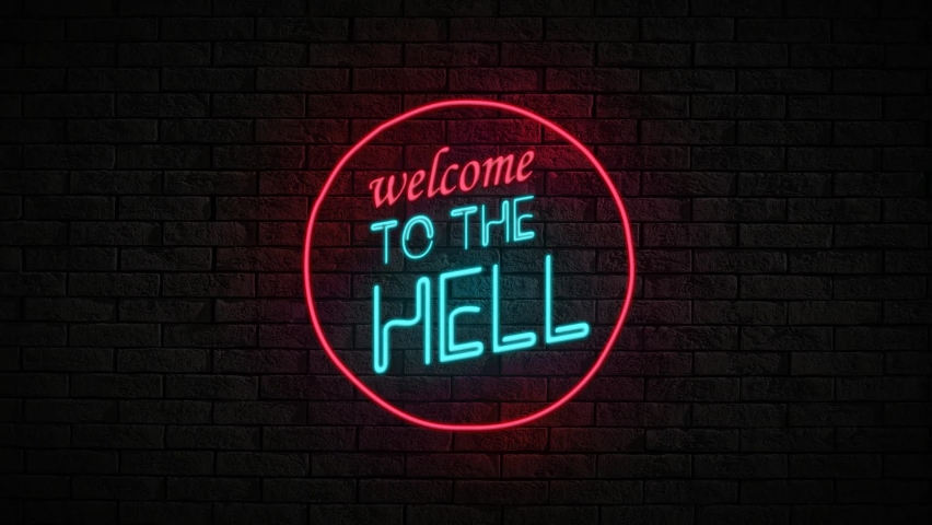 Neon Welcome To The Hell Stock Footage Video 100 Royalty Free Shutterstock