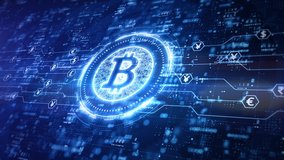 Bitcoin blockchain crypto currency digital encryption, Digital money exchange, Technology global network connections background concept. - Powered by Shutterstock - Get 15% off with code: PIKWIZARD15