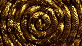 abstract spiral 3d background with shiny golden snake moving, shiny skin scales texture looping animation. - Powered by Shutterstock - Get 15% off with code: PIKWIZARD15