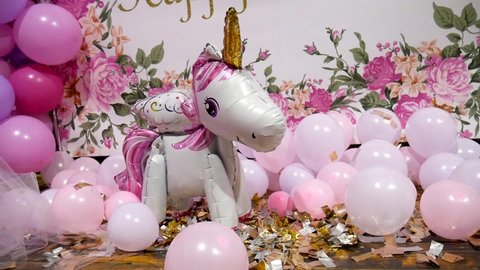 Inflatable unicorn balloon, pink, red and purple inflatable balloons