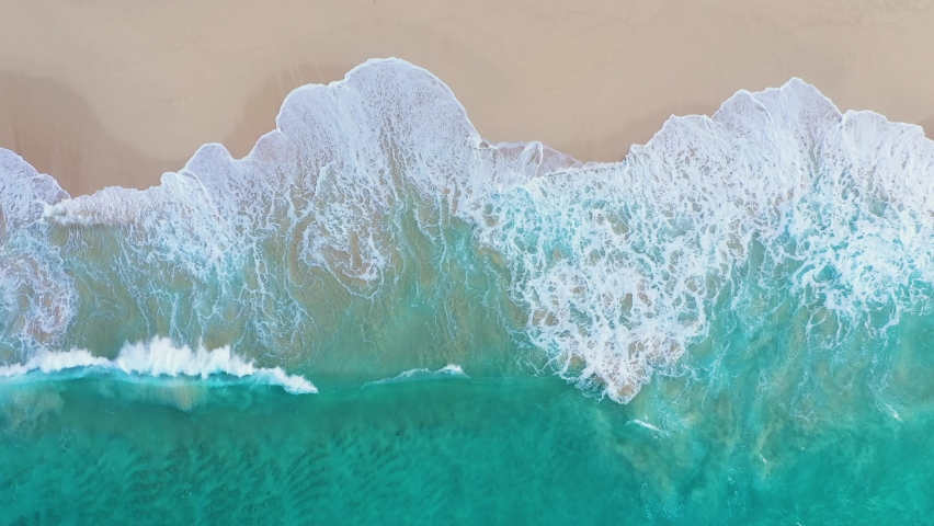 Top view Macao Beach in the Dominican Republic. Macao beach is a very famous tourist destination in Punta Cana. Aerial view from flying drone