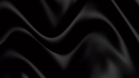 Black cloth in waves. Abstract fabric canvas twists with folds.