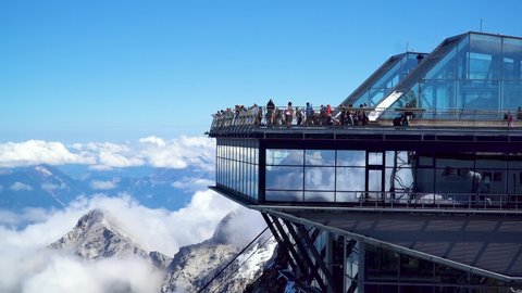 Viewing Platform of Zugspitze Mountain between Austria and Germany