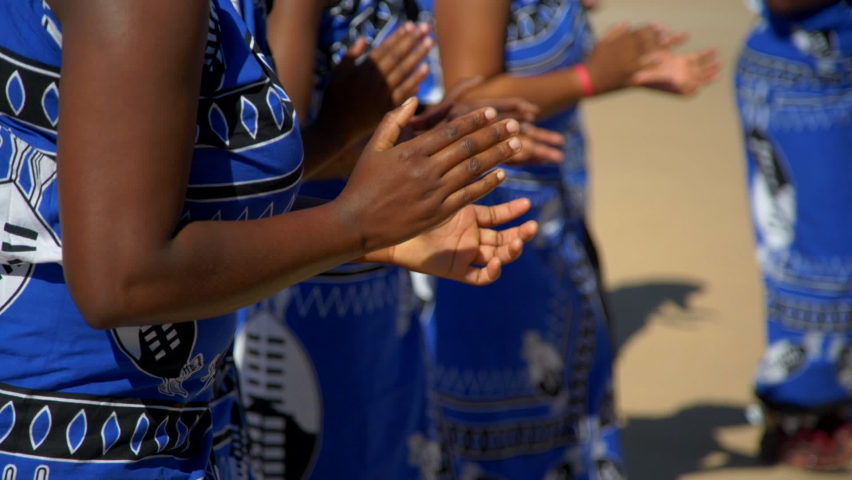African women clapping hands, traditional choir sing and dance, slow motion Royalty-Free Stock Footage #1063915402