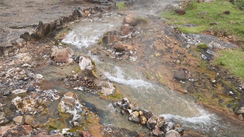 hot water spray that flows from Mount Indonesia, Aceh.