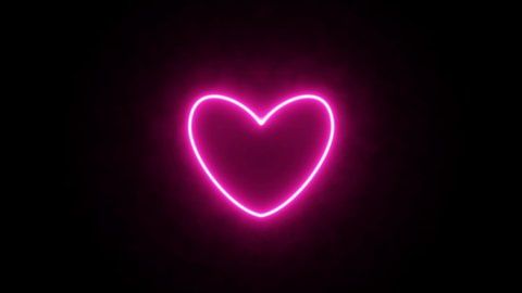 Neon Sign Heart Neon Frame Switch Stock Footage Video (100% Royalty ...