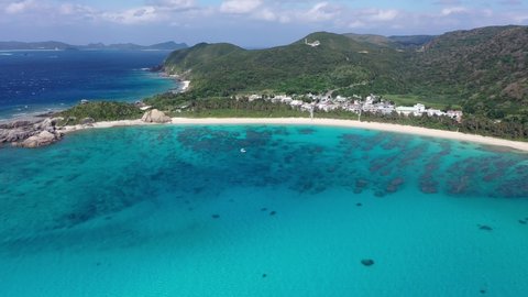 Tokashiki Island, Okinawa, Japan
View from the sky to the beach
Emerald sea and white coral beach