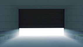 Shutter gate on wall opens to show bright light in evening - Powered by Shutterstock - Get 15% off with code: PIKWIZARD15