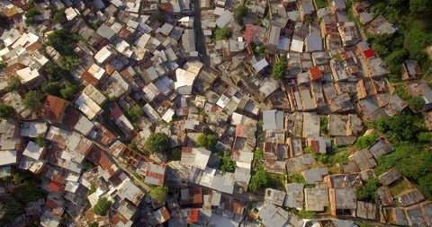 Birds eye view of Petare slum, in Caracas, Venezuela