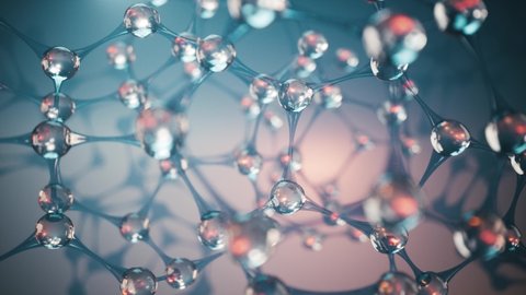 3D animation molecule structure. Molecular structure abstract background. 